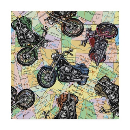 Jean Plout 'Motorcycle Travel' Canvas Art,24x24
